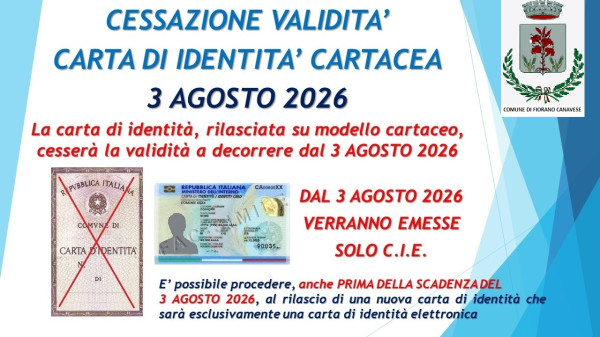 Cessazione validità carta di identità cartacea